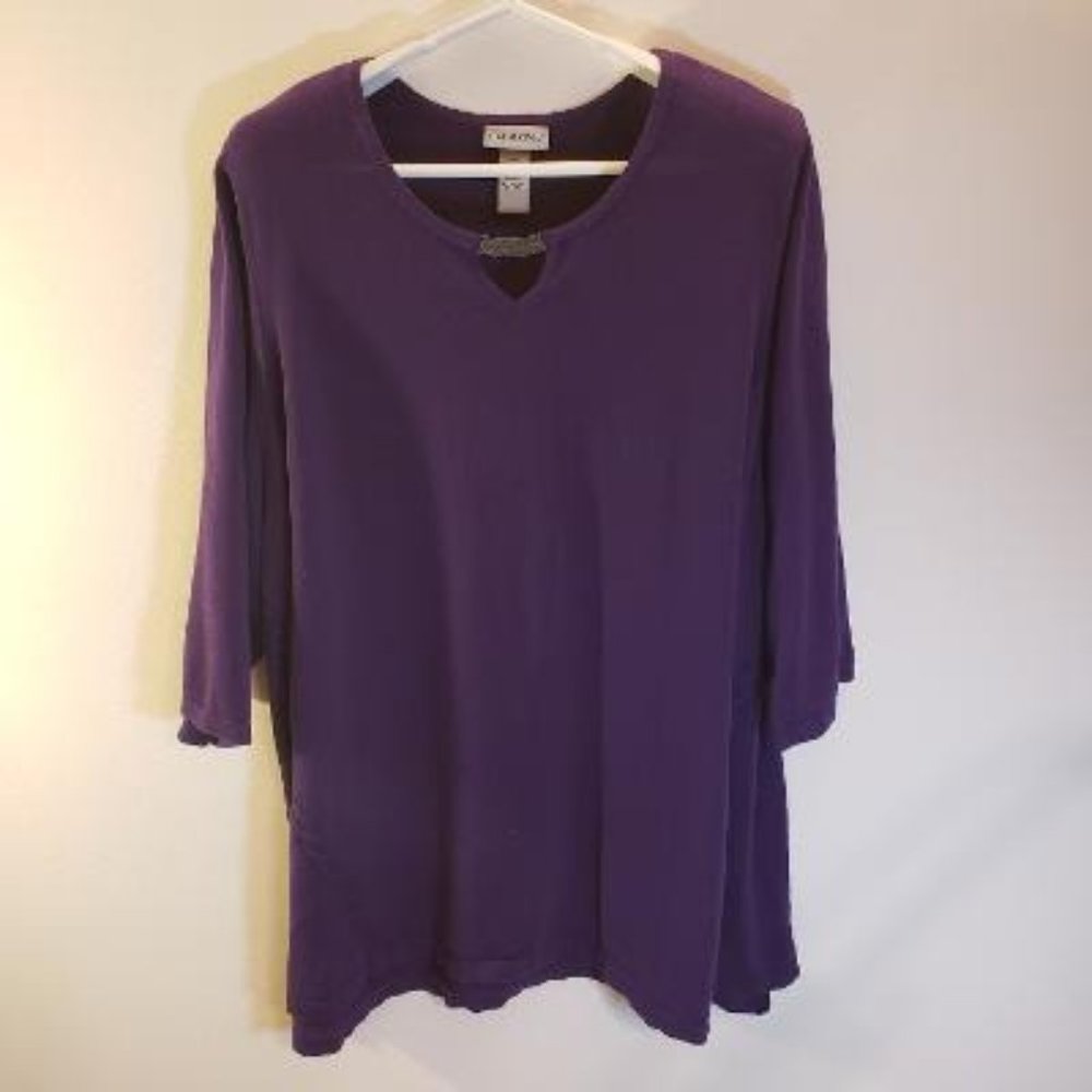 Catherines Purple sweater knit top 2X